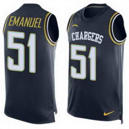 Nike Chargers #51 Kyle Emanuel Navy Blue Team Color Mens Stitched NFL Limited Tank Top Jersey